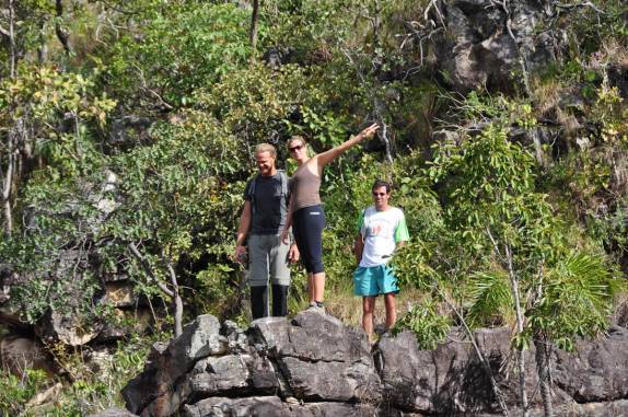 Com o Chico e o Ivan, nosso guia no Rio do Couro, na Chapada dos Veadeiros, região de Alto Paraíso - GO